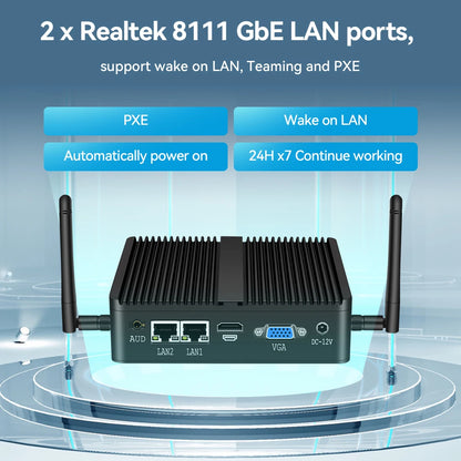 Fanless Mini PC IPC Intel J1900 J2900 I5-5200U 2xEthernet 2x COM DB9 HDMI VGA MPICE Expansion WiFi 4G LTE Support Windows Linux