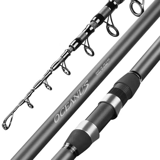 Topline High Quality Carbon Spinning Rod 2.1m-5.4m Super Light 5/6/7/8 Sections Telescopic Long Handle Carbon Fiber Fishing Rod by PDG ibma