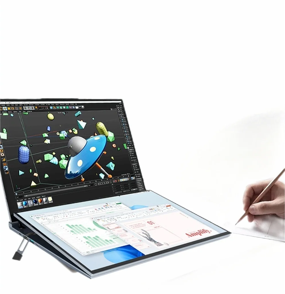 Factory Price Dual 16" Touch Screen Laptop 64GB RAM + 1TB ROM 12th Gen Intel Core I7 12-Core IPS Metal English Windows 11 1-Year