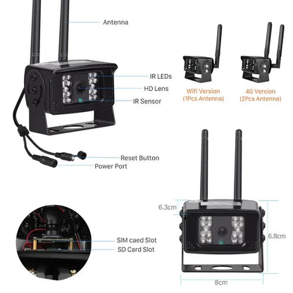 2MP 4G Wireless P2P Ip Security Outdoor Indoor Camera Support TF Card 4G SIM Card Night Vision Bus Taxi Excavator Camera