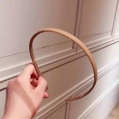 New Thin Edge Frosted Hair Hoop Non-slip with Teeth  Candy Color Girls Wash A Face Makeup Hair Band Korean Hair Accessories