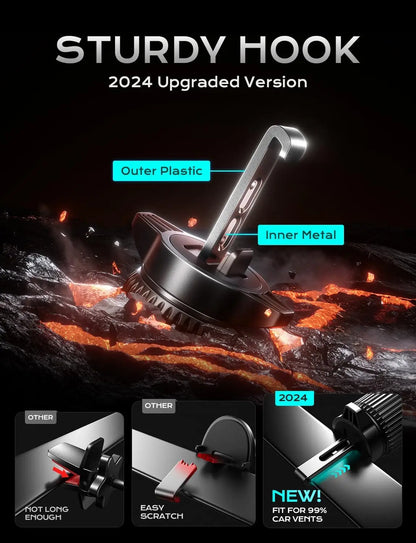Wireless Car Charger Phone Holder Mount 15W Fast Charging Air Vent Auto Clamping Holders for iPhone 16 15 Pro Max New Products