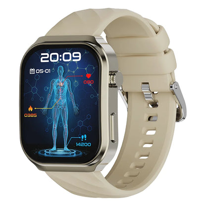 2.2'' IPS Display Touch Screen Smart Watch AI Voice Assistant Fitness Heart Rate Monitor IP68 Waterproof with Compass