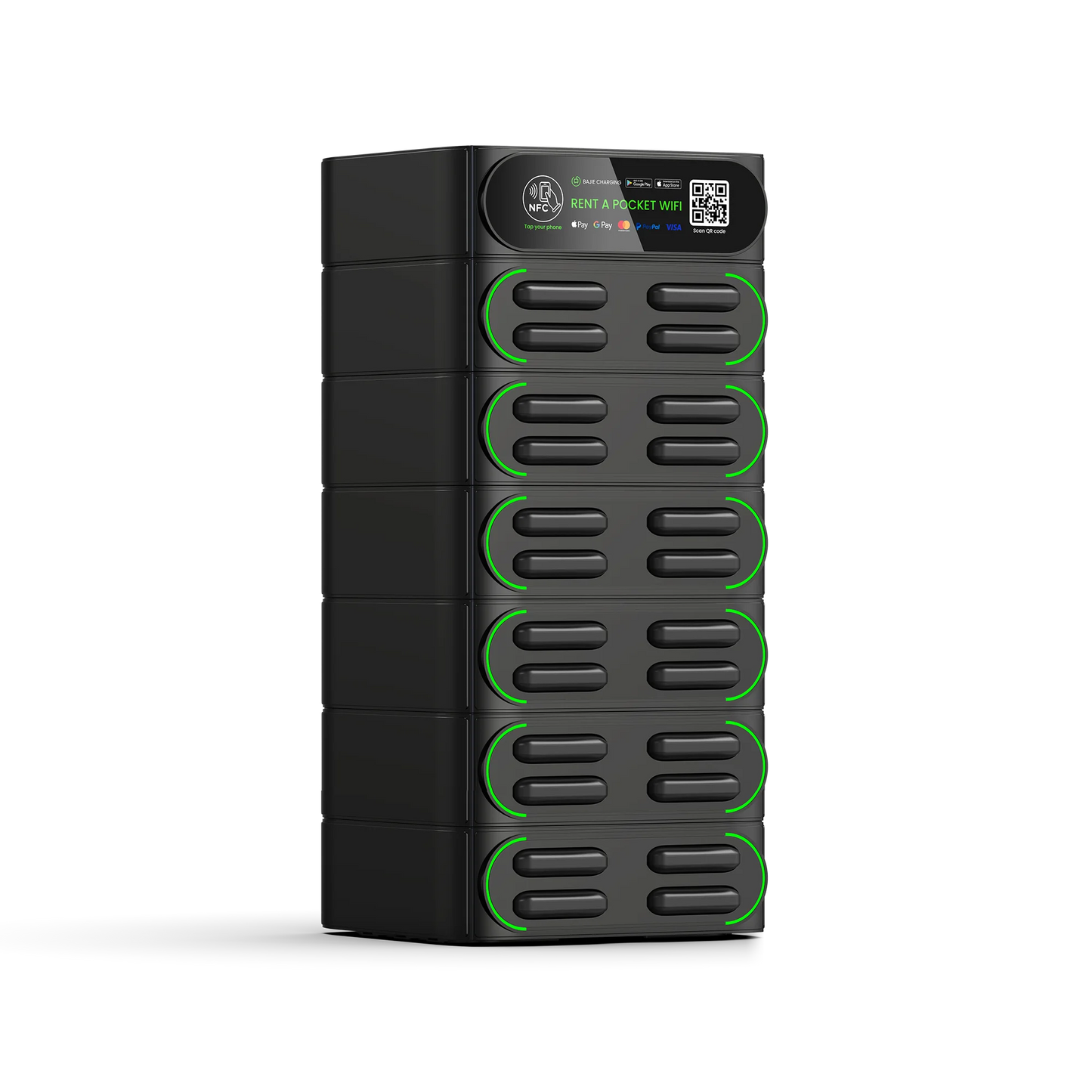 hot sale sharing power bank rental station 24-stack hire phone charging station with MIFI shared powerbank vending machine