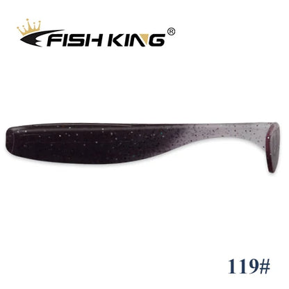 FISH KING Easy Shiner Fishing Lure 50mm 75mm 100mm Wobblers Carp Fishing Soft Lures Silicone Artificial Double Color Bait T Tail