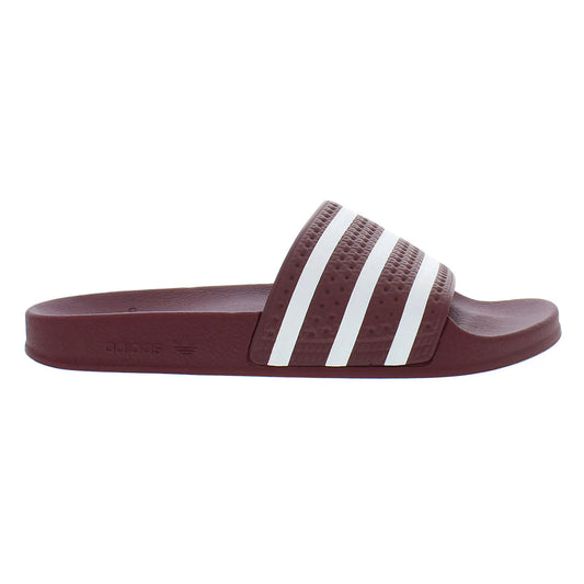 For Adilette Men's Sandals Burgundy/White Color | 100% Authentic Made in Vietnam Model GY1308