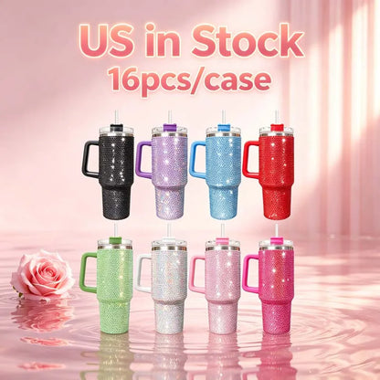 Us in Stock 40 OZ Colorful Rainbow Plated Durable Stainless Steel 40 OZ Tumbler Hello Kitty for Home Office Outdoor Daily Use