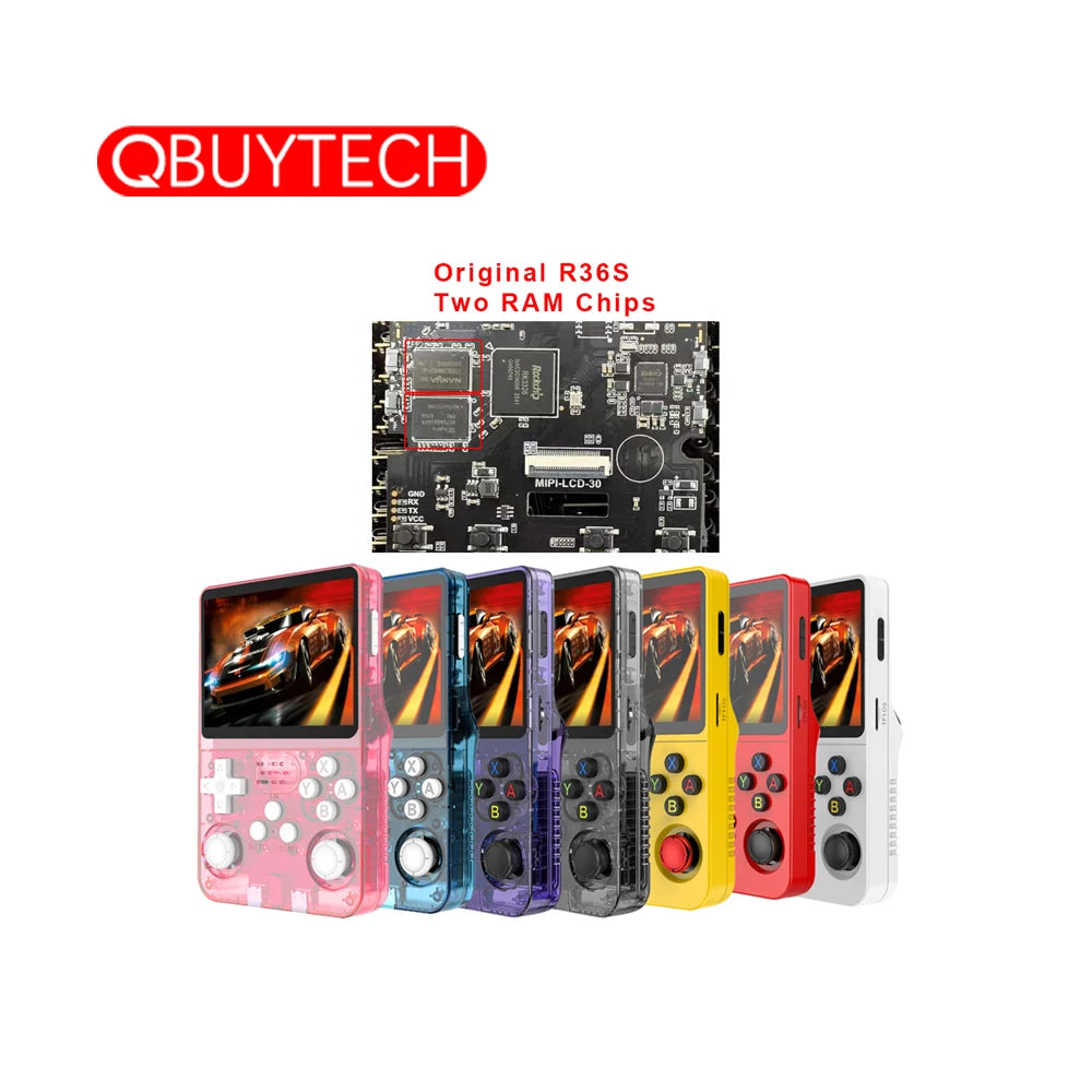 Dual Chip R36S Mini Retro Handheld Game Players Mini Console Linux System 3.5 Inch IPS Screen 640x480 Resolution 3000mAh Battery