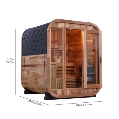 Best-Selling Luxury 2-4 Person Outdoor Traditional Canada Red Cedar Cube Outdoor Sauna