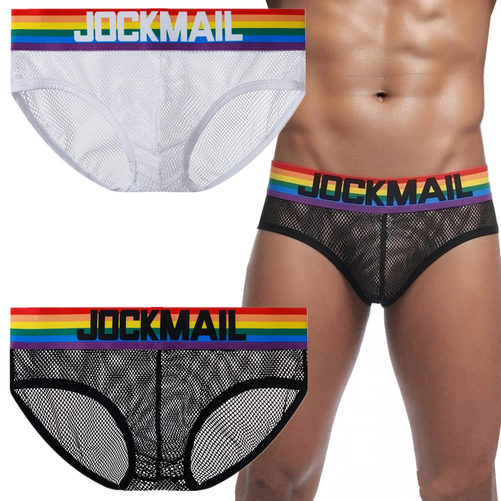 For Low-Rise Breathable Nylon Knitted All-Mesh Semi-Transparent Sexy Briefs Fashion Couple Underwear