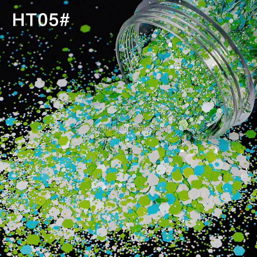 Bulk KG Bag Holographic Macaron Glitters Solvent Resistant Polyester Chunky Glitter for Resin Craft Tumbler Snowglobe