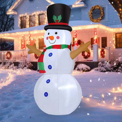 GOOSH 4 FT Christmas Inflatables Snowman Outdoor Decorations LED Lights Built-In Xmas Yard & Indoor Garden Lawn Décor for Party