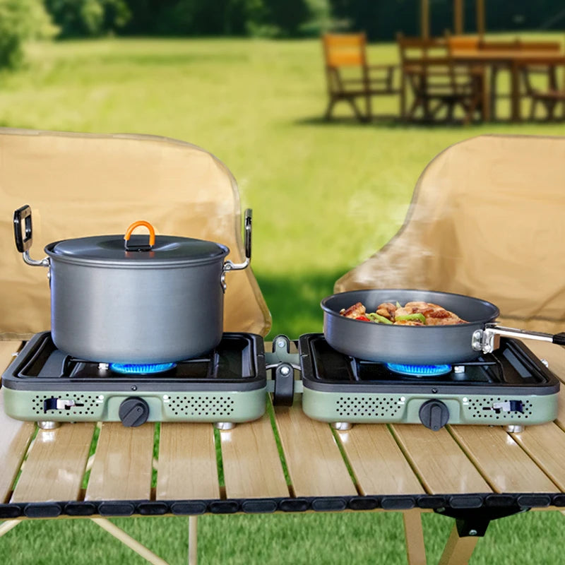 Vooma Customized 2-Burner Foldable Cooker Portable Mini Barbecue Grill for Outdoor Camping Gas Stove by Manufacturer