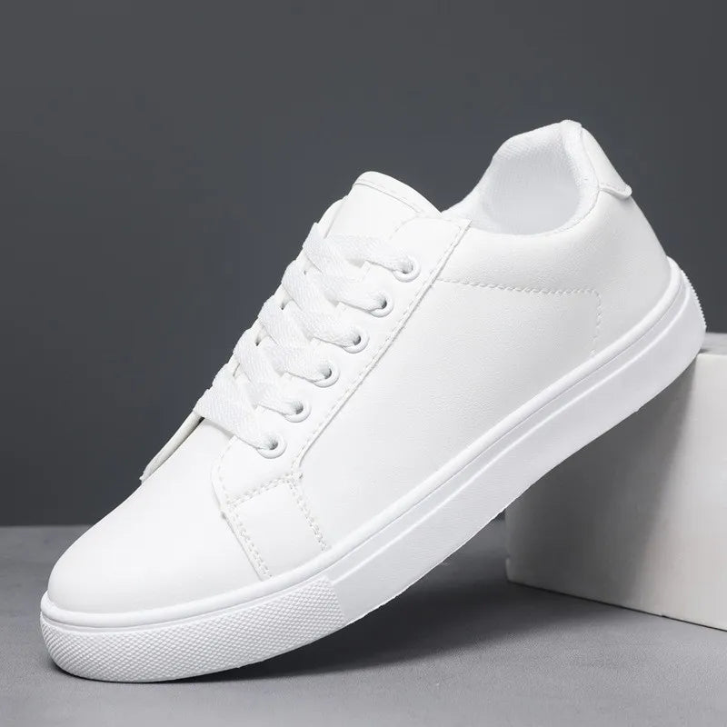 Big Size New Versatile Men's Shoes Korean Version Trendy Men's Low Top Board Shoes Casual White Shoes