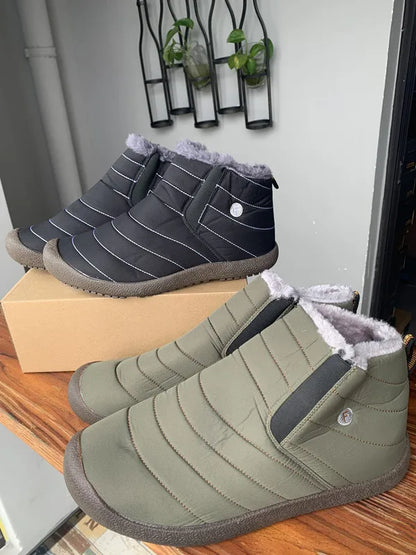 MARSON Men Winter Shoes Solid 4 Colors Men's Snow Boots Plush Inside Bottom Keep Warm Waterproof Ski Boots Plus Size 35 - 48