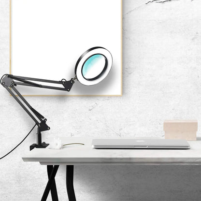 Adjustable Swing Arm LED Magnifier Desk Lamp USB Clip-on Table Lamp Magnifying Glass Light With Clamp Magnifying Lamp
