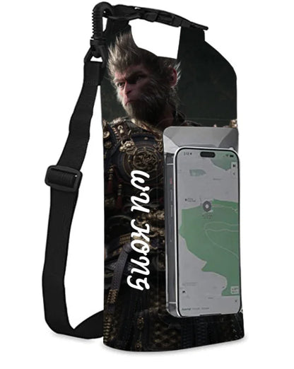 Sinodiving Supplier 2L Roll Top Floating Waterproof Phone Pouch Shoulder Dry Bag Touch Screen for Hiking Camping Surfing Black