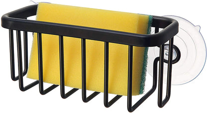 Kitchen Sink Sponge Holder Brush Holder Black Sink Storage Organizer Caddy