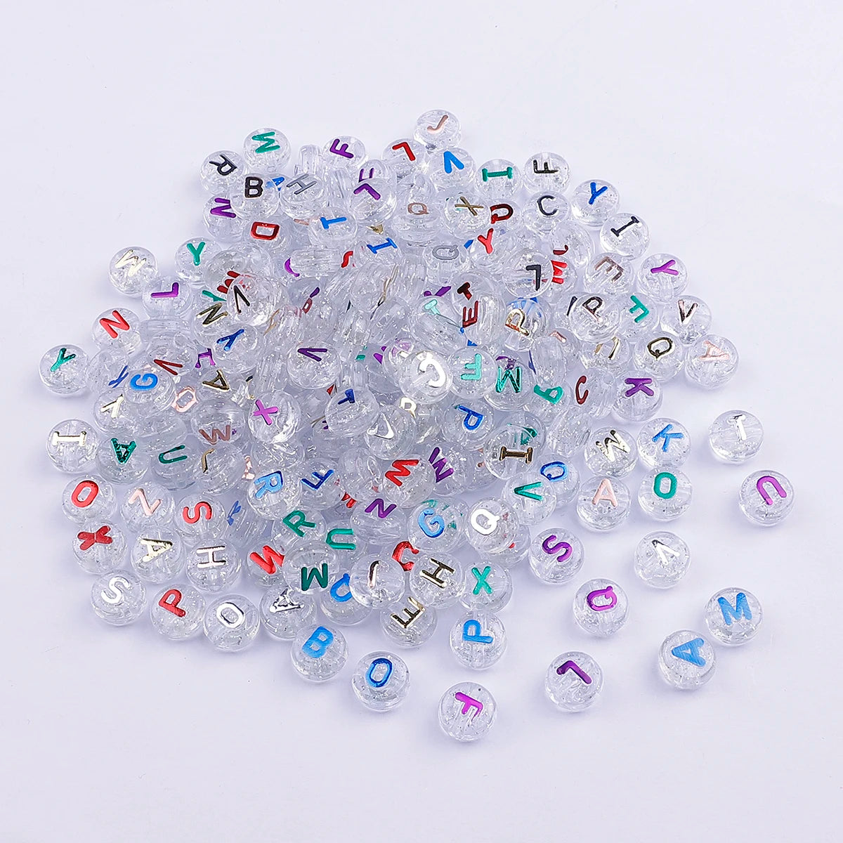 Factory Wholesale Transparent Letter Beads Spacer Loose Acrylic English Alphabet Bead for Diy Bracelet Waist Bag Jewelry Making