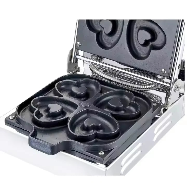 Commercial Electric Heated Mini Doughnut Maker Stainless Steel Heart-shaped Doughnut Maker for Sale
