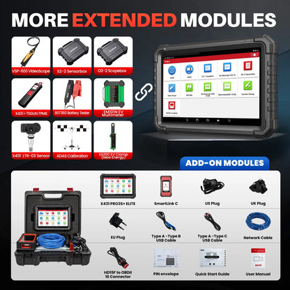 2026 LAUNCH X431 PRO3S+ ELITE V+ PRO Bi-directional Scan Tool with J2534 Protocols Topology Map Diagnostic Tool