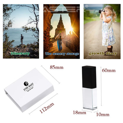 10PCS/LOT Crystal USB 2.0 Wedding Gift Flash Drives Free Custom Logo Pen Drive 100% Real Capacity Stick 128GB 8GB 16GB 32GB 64GB