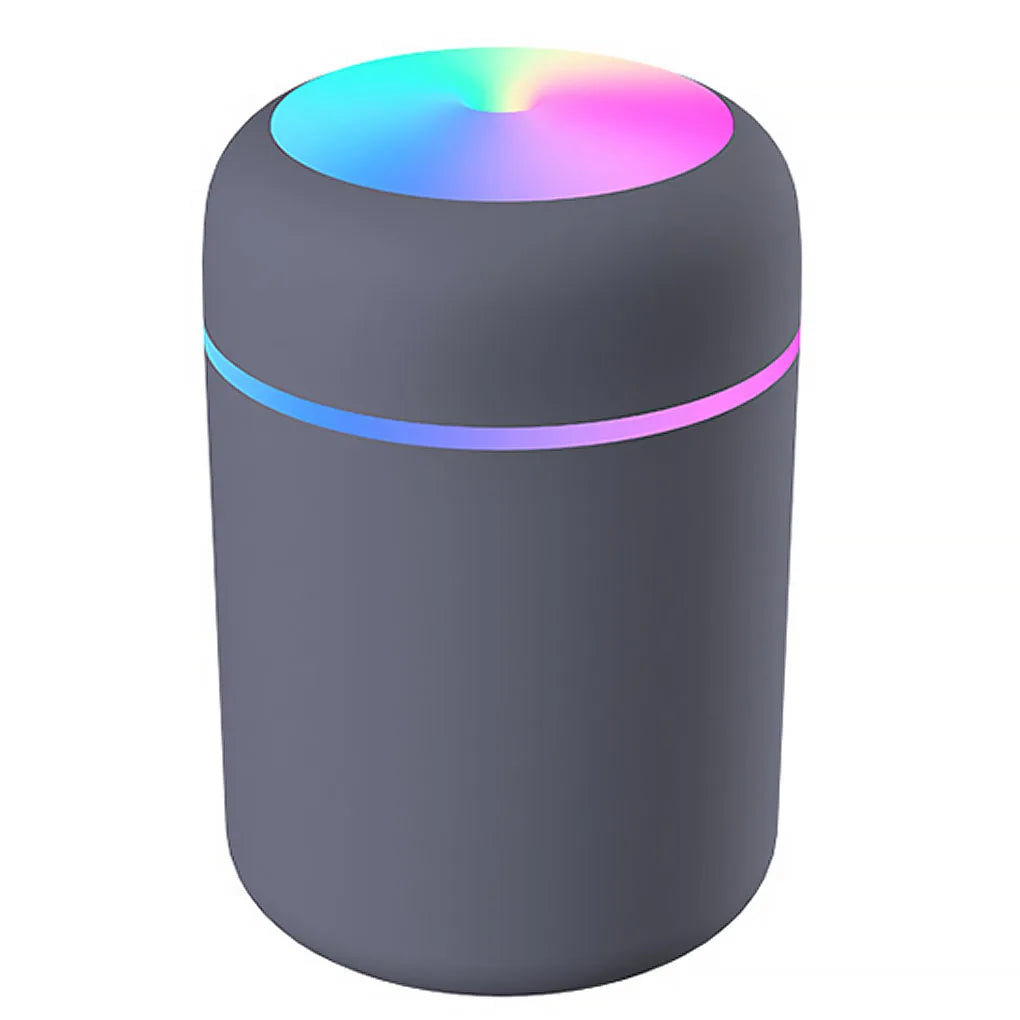 Multi-Function Car-Mounted Ultrasonic Humidifier with RGB Ambient Lighting and 300ml Aromatherapy Diffuser for Compact Spaces