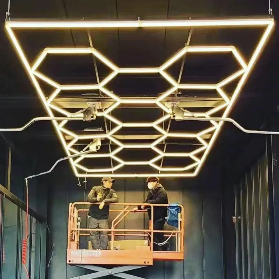 Aoying Fashion Workshop RGB 5-Grid Honeycomb Lighting White LED Hexagon IP65 DC CRI 90 6000K Daylight Ceiling-Mounted