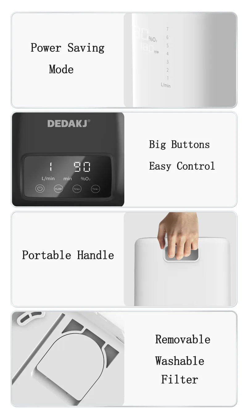 Kainuo Mini Portable Micro Oxygen Generator Machine for Home & Hospital Use with Durable Motor and Bearing Core Components