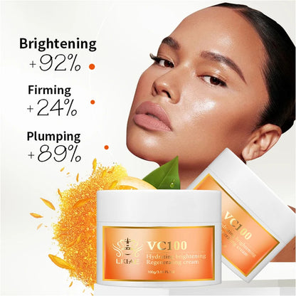 LKIAE Black Women Orange Skin Care Max Moisturizing Spot Lightening Vitamin C and a Glowing Whitening Cream for the Face