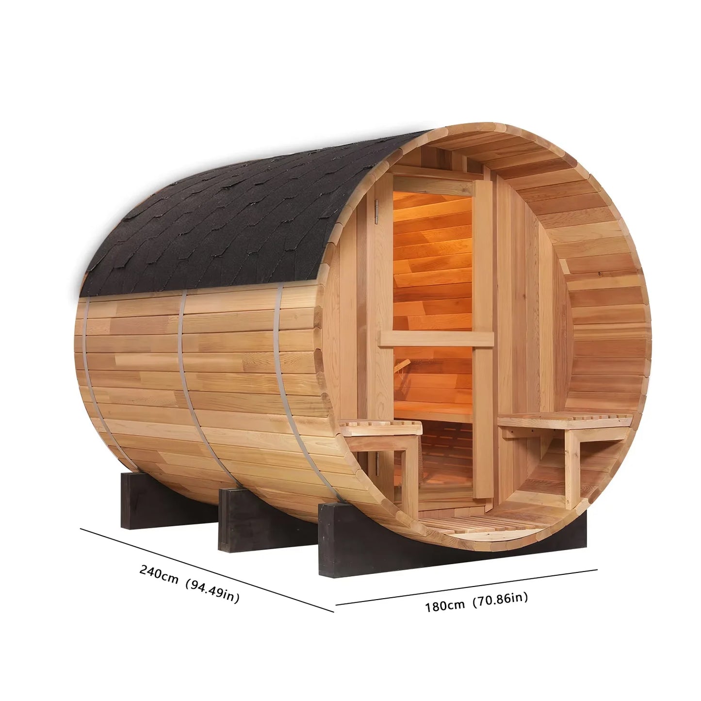 USA Stock Red Cedar Solid Wood Dry Sauna Shower Combo 220v Outdoor Sauna Control System