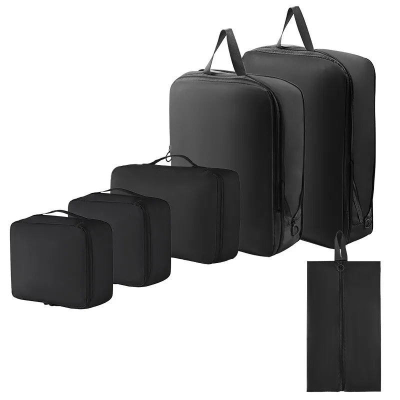 Factory 6 Pieces of Sets Portable Clothes Pouch Travel Bag Set Suitcase Organizers Packing Cubes Luggage Organizer for Travel