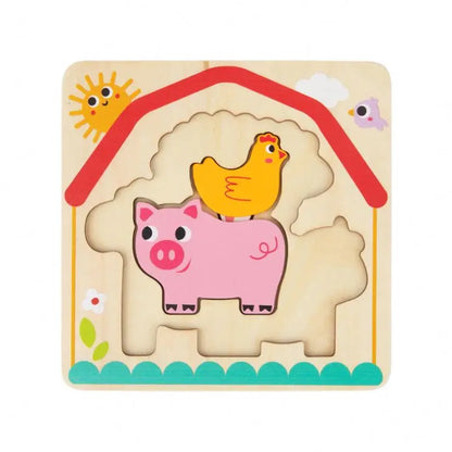 2024 New Kids Wooden Toys Multi-layered Farm Puzzle Games Toys for Children