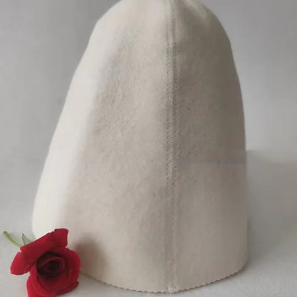 Wholesale Modern Design Natural Wool Felt High Temperature Insulation Bath Cap Customizable Logo with Pine Wood for Sauna Rooms