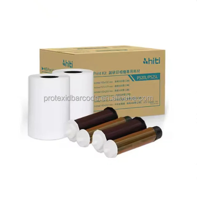 HiTi 4x6" Media for Photo Printer P520L & P520L, 500 Sheets to a Roll, 2 Rolls in a Box