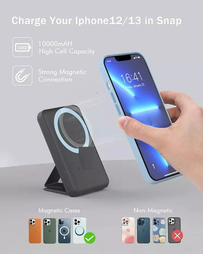 10000mAh Wireless Portable Charger LED Display Magnetic Battery Pack for iPhone 15/15 Plus/15 Pro Portable Power Banks Station