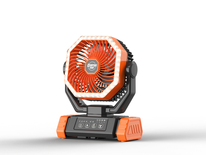 Trending 2026 20000mAh Portable Rechargeable Camping Fan F6 4 Speed Ventilador Solar Recargable Table Fan with Light