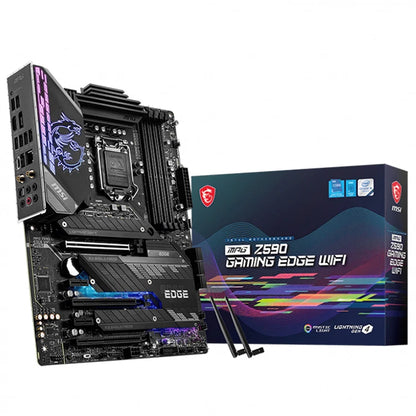 Used MS'I MPG Z590 GAMING EDGE WIFI Motherboard with 128GB DDR4 Memory Scokets Supports 11th and 10th Gen Intel Core Processors