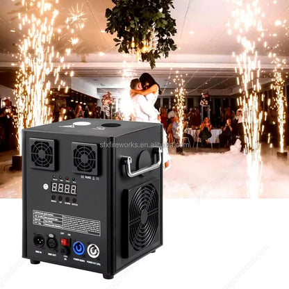 600W Wireless Remote Controlled DMX512 Cold Spark Effect Machine Electronic Dry Ice Fireworks Sparkler for Weddings and Events