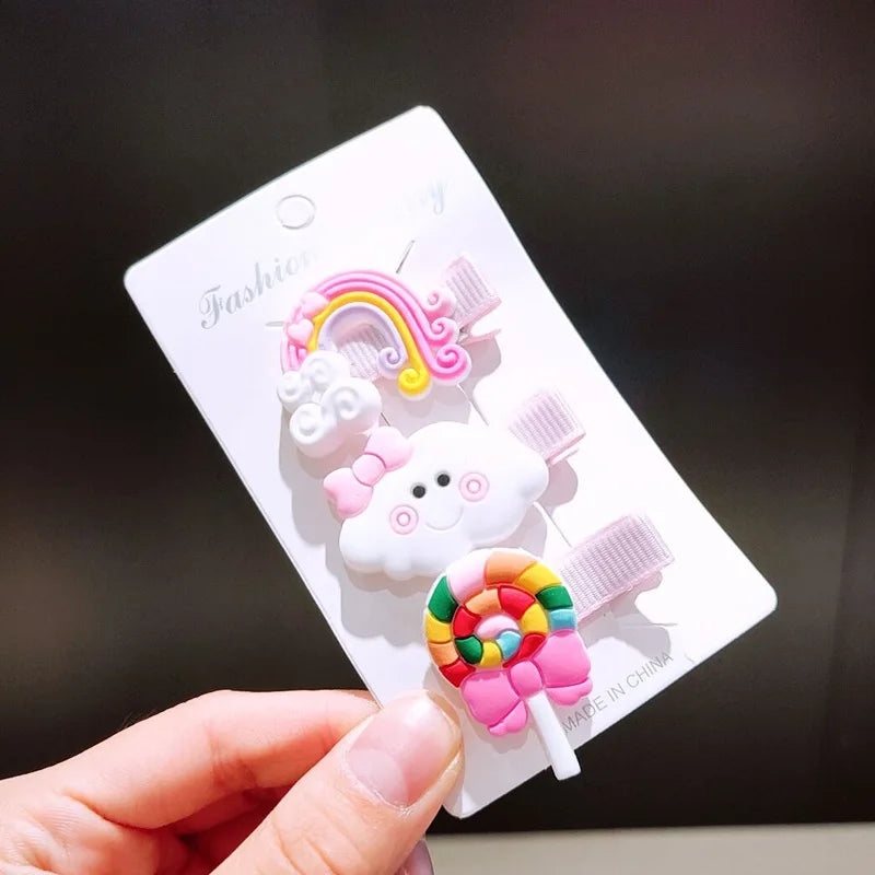 Cute Baby Cartoon Hairpin Handmade Children Hair Accessories Korean Princess Headdress Girls Side Hair Clips for Kids