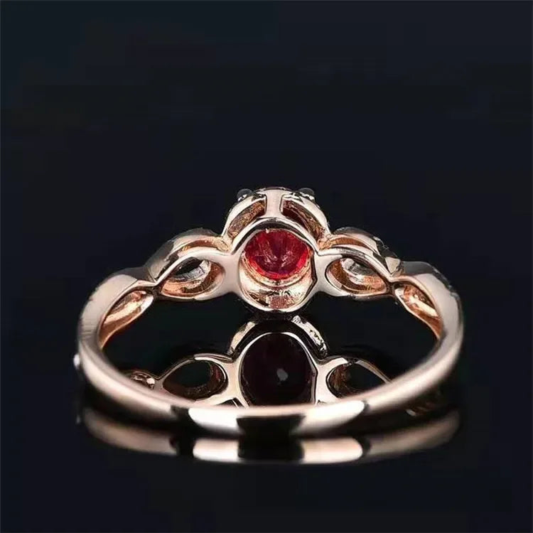 SGARIT Dropping Shipping Gemstone Jewelry Pure 18k Gold 0.42ct Pigeon Blood Red Natural Ruby Rings Jewelry Women Wedding