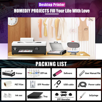 US Warehouse L800 L805 DTF Printer Cost-effective Dtf Printer Printing Machine Bundle & Oven Printing on Various Fabrics