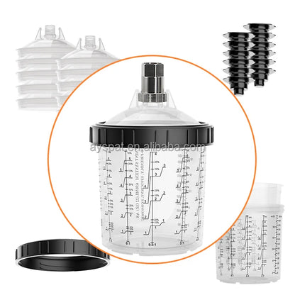 650ML Plastic Disposable Paint Spray Cups with 125mic Filter