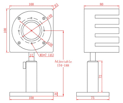 100mW-100W Air Cooled Laser Power Sensor Measuare Power 200W Used for the Medium and Low Power Lasers