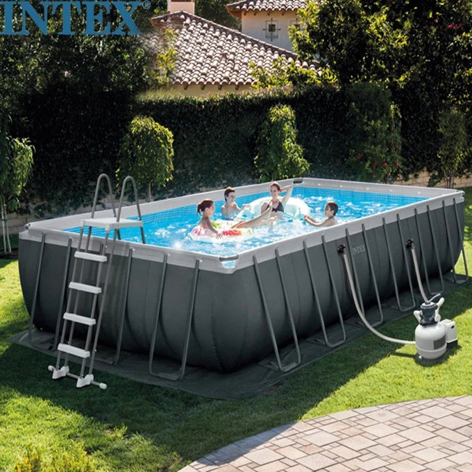 Intex ADS-IWP00192 24ft X 12ft X 4.3ft Steel Framed PVC Coated Swimming Pool for Backyard & Lawn Model 26364
