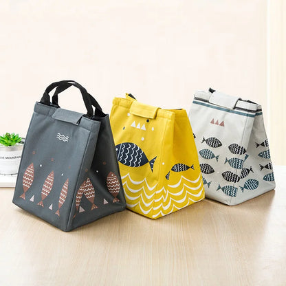 New Fashion Cute Simple Fish Pattern Lunch Bag Cooler Bag