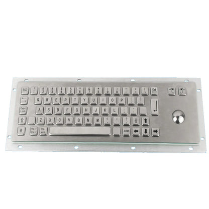 Industrial Metal Braille Stainless Steel Keyboard IP65 USB Metal Keyboard With Trackball Touchpad