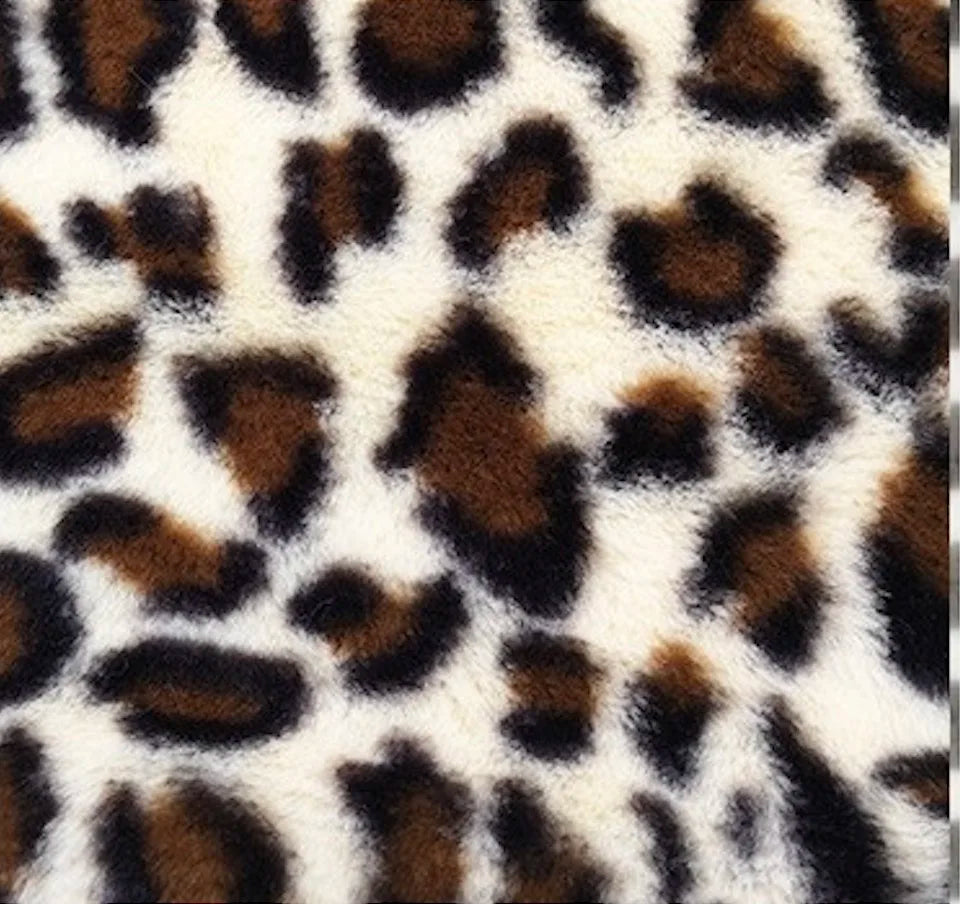 Custom Leopard Print Plush Knitted 100% Polyester Heavyweight Wind Proof Faux Fur Fabric High Quality Sewing Garment Girls Bag