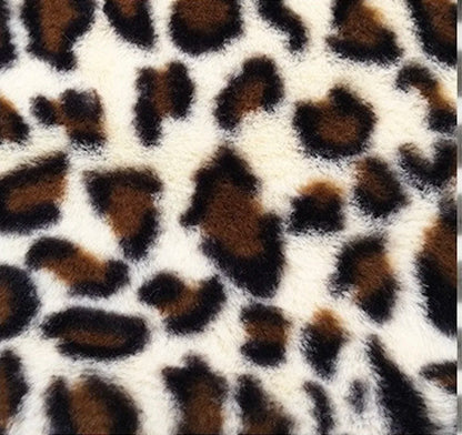 Custom Leopard Print Plush Knitted 100% Polyester Heavyweight Wind Proof Faux Fur Fabric High Quality Sewing Garment Girls Bag