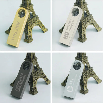 50PCS/lot Metal USB 2.0 Flash Drives 1GB 2GB 4GB Pendrive 8GB 16GB Pen Drive 32GB 64GB Memory USB Sticks 128MB 256MB Free LOGO
